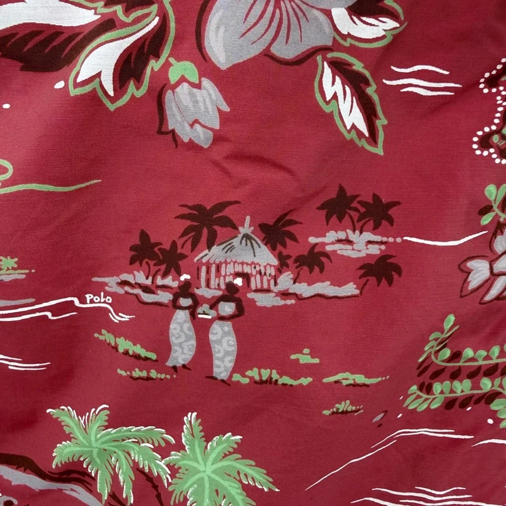 Vintage POLO SPORT Ralph Lauren‎ Mens Hawaiian Print Swim Trunks Red Pink Medium